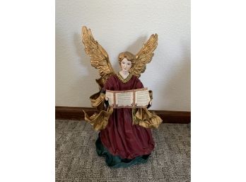 Angel Tree Topper With Gold Toned Wings