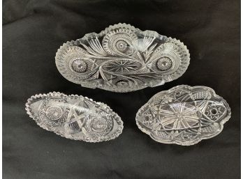 Oval Cut Glass / Lead Crystal Dishes