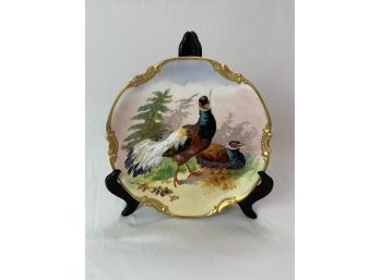 Limoges France Coronet Hand Painted Pheasant Plate