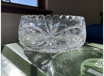 Lead Crystal Cut And Etched Bowl