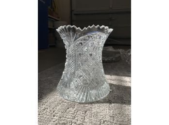 American Brilliance Cut Glass Vase - Signed