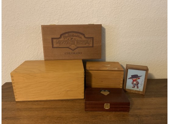 5 Wooden Boxes Different Sizes And Styles