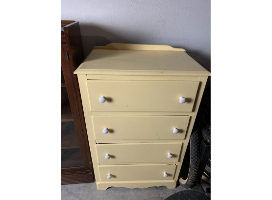 Painted Yellow Wood Dresser