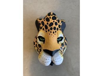 Sarocra Artesanias Boruca Carved Wood Leopard Mask