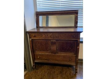 Antique Tiger Oak Sideboard Buffet 2 Door / 3 Drawer