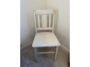 Vintage Painted White Shabby Chic Wood Chair