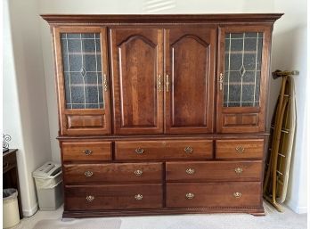 Solid Cherry Large Dresser Chest Of Drawers And Entertainment Center Combo - 2 Pieces