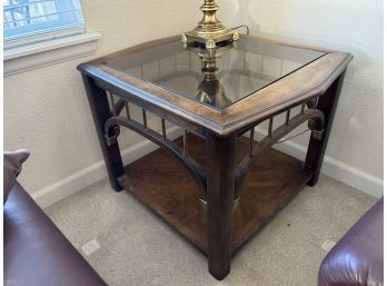 Large Glass Top Side Table