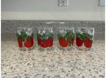 Vintage Juice Glasses - Tomato Design