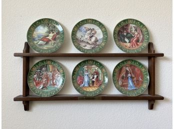 Joesphine And Napoleon Limoges France Collectible Plates With Wall Hanging Display