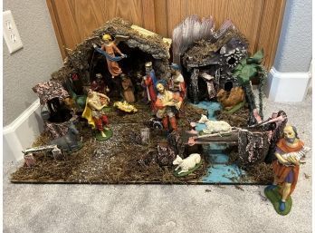 Vintage Hand Painted Nativity Set Made In Italy - From Sears Roebuck And Co.