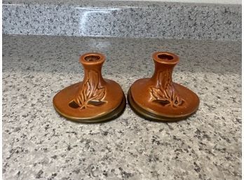 Roseville Shillouette Candle Stick Holders 751-3