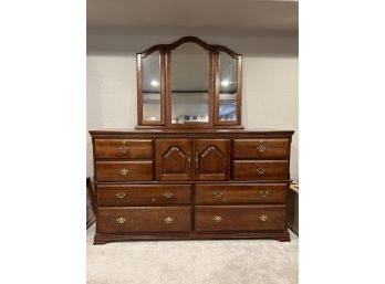Solid Cherry Oversized Chest Of Drawers With 2 Hidden Storage Compartments
