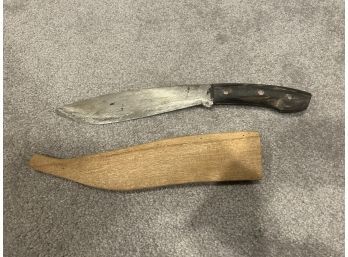 Vietnam Era Knife With Wood Sheath