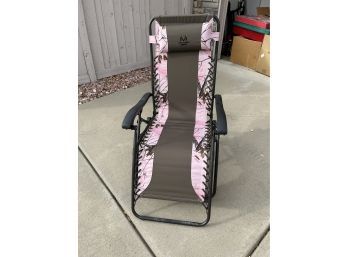 Realtree Pink Camo Reclining Outdoor Lounge Chair