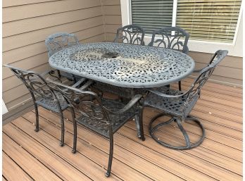 Metal Patio Dining Table With 6 Chairs