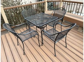 Black Metal Patio Table With 4 Chairs