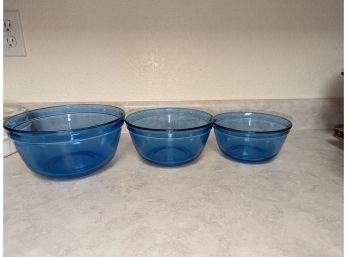 Blue Pyrex Bowls