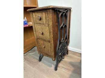 Montgomery Ward Sewing Table Legs Repurposed Side Table