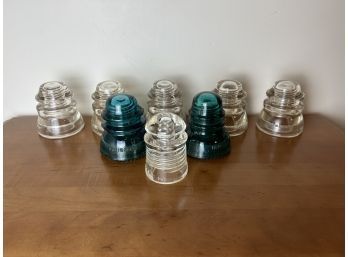 Clear And Green Glass Insulators