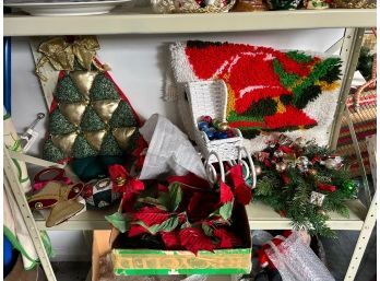 Christmas Decor - Latch Hook Bell Design, Quilted Christmas Tree, Faux Poinsettias And More