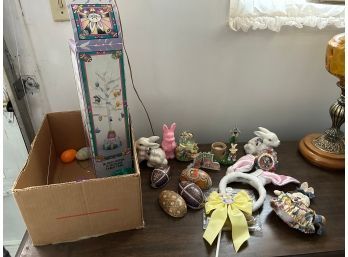 Easter Decor - Table Tree And Bunnies