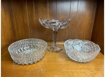 Glass Bowls - Crystal? Bowls And Glass Pedestal Compote Bowl