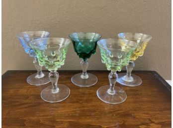 Vintage Cocktail Dessert Glassware Set Of 5