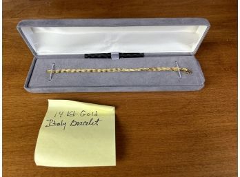 14k Gold Flat Braided Bracelet Italy