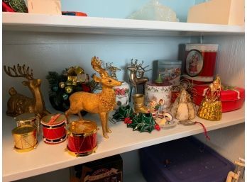Christmas Decor - Reindeer, Candle Holders, Tins, Drums, And More