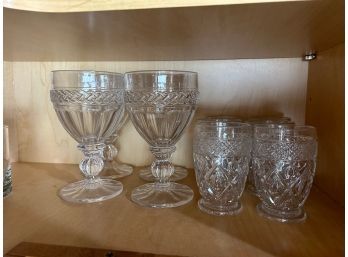 Glassware -Juicde Glasses And Crystal Water Goblets  8 Pieces