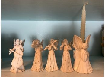 Christmas Angel Band Figurines And Angel Candle Holder