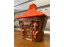 Vintage Pixie Elf School House Cookie Jar - Orange