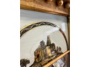 Antique Eglomise Wall Hanging Mirror With Plank Back