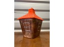 Vintage Pixie Elf School House Cookie Jar - Orange