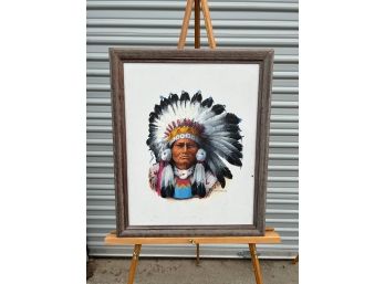 Native American Chief Painting By Mike Patrick