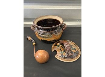 Studio Pottery Artist Soup Tureen Pot With Ladle