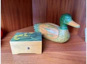 Wood Duck Decoy Homer Decor And Music Box