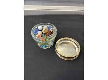 Small Mason Jar Of Marbles