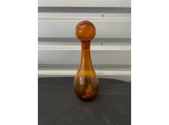Amber Glass Decanter With Stopper