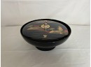 Japanese Laquerware Music Box Condiment / Candy Dish With Red And Gold Design