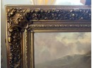 D. Hicks Large Mountain Painting With Ornate Frame - Artist Info In Description