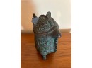 James Mont Style Bronzed Chinese Owl Pitcher By Getz Bros?