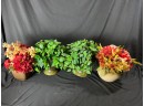 Flower Pots With Faux Flowers And Foliage