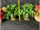 Flower Pots With Faux Flowers And Foliage