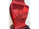 Yun Kang Art & Design Corp Cinnabar Red Laquerware Vase With Stand