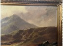 D. Hicks Large Mountain Painting With Ornate Frame - Artist Info In Description
