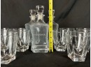Three Couvoisier Decanters And Ten Glasses