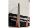 AS Stainless Austria Knives And Serving Fork In Leather German Case