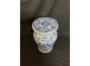 Blue And White Garden Stool Plant Stand